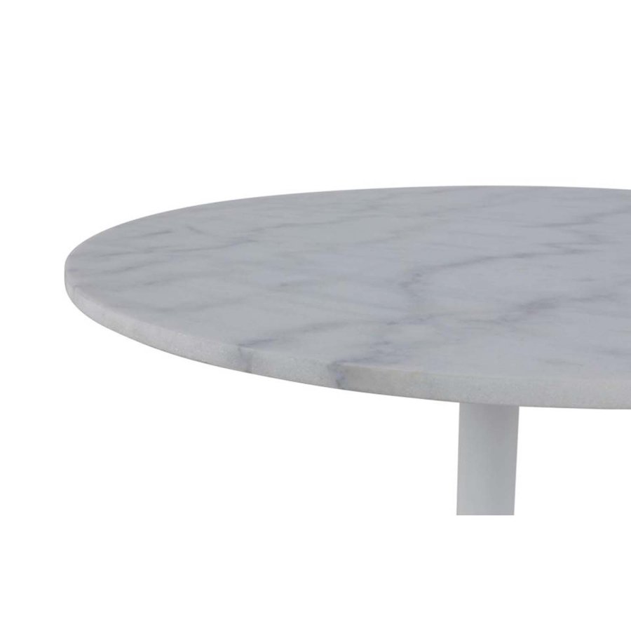ACT NORDIC Tarifa spisebord, rund - hvid Guangxi marmor og hvid metal (110)
