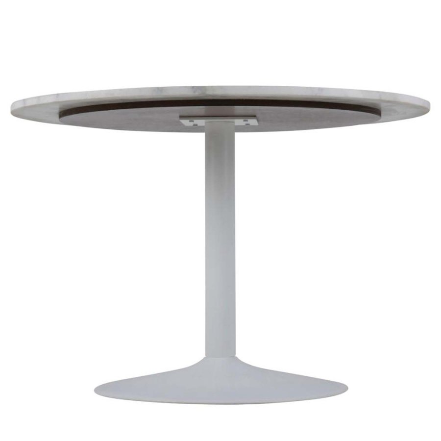 ACT NORDIC Tarifa spisebord, rund - hvid Guangxi marmor og hvid metal (110)