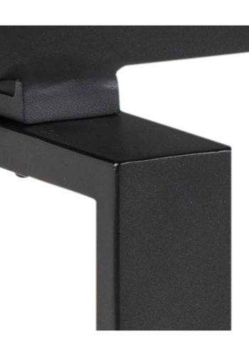 ACT NORDIC Huddersfield spisebord m. 2 tillgsplader - sort glas og metal (160/240x85)