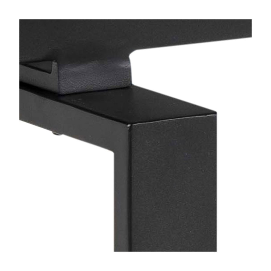 ACT NORDIC Huddersfield spisebord m. 2 tillgsplader - sort glas og metal (160/240x85)