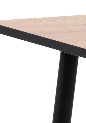 ACT NORDIC Wilma spisebord, kvadratisk - natur vildeg melamin og sort metal (80x80)