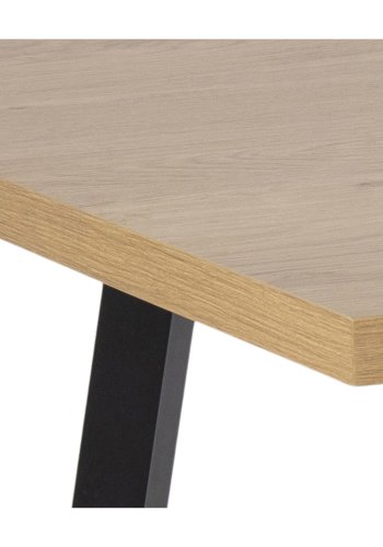 ACT NORDIC Rektangulr Cenny spisebord - natur vildegmelamin og sort metal (160x90)