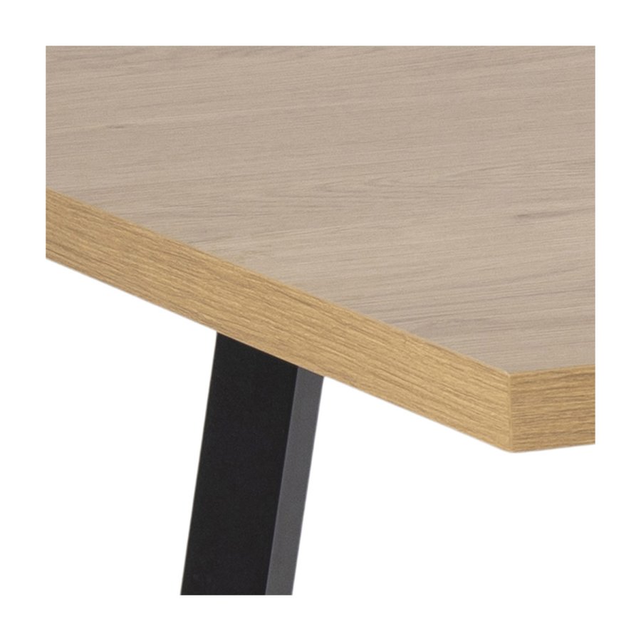 ACT NORDIC Rektangulr Cenny spisebord - natur vildegmelamin og sort metal (160x90)