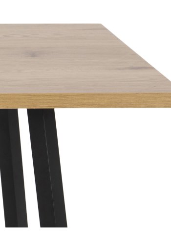ACT NORDIC Rektangulr Cenny spisebord - natur vildegmelamin og sort metal (160x90)