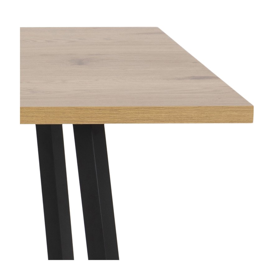ACT NORDIC Rektangulr Cenny spisebord - natur vildegmelamin og sort metal (160x90)