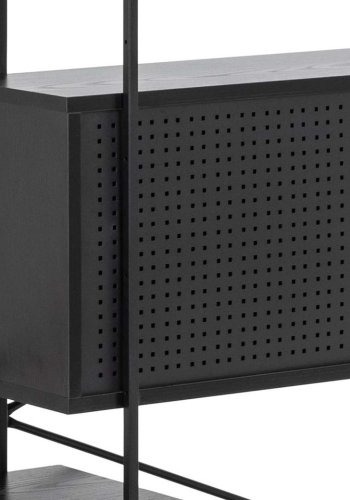 ACT NORDIC Angus reol, m. 1 skydelge - sort ask melamin og sort metal