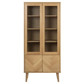 ACT NORDIC Nagano vitrineskab, m. 2 lger - glas og natur egefiner/eg