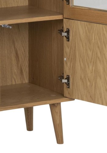 ACT NORDIC Nagano vitrineskab, m. 2 lger - glas og natur egefiner/eg