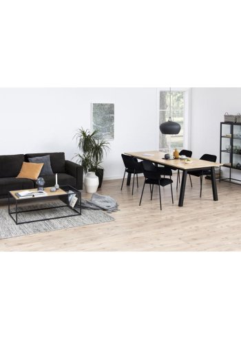 Act Nordic Seaford vitrineskab, m. 2 lger og 3 hylder - glas, sort melamin ask og sort metal