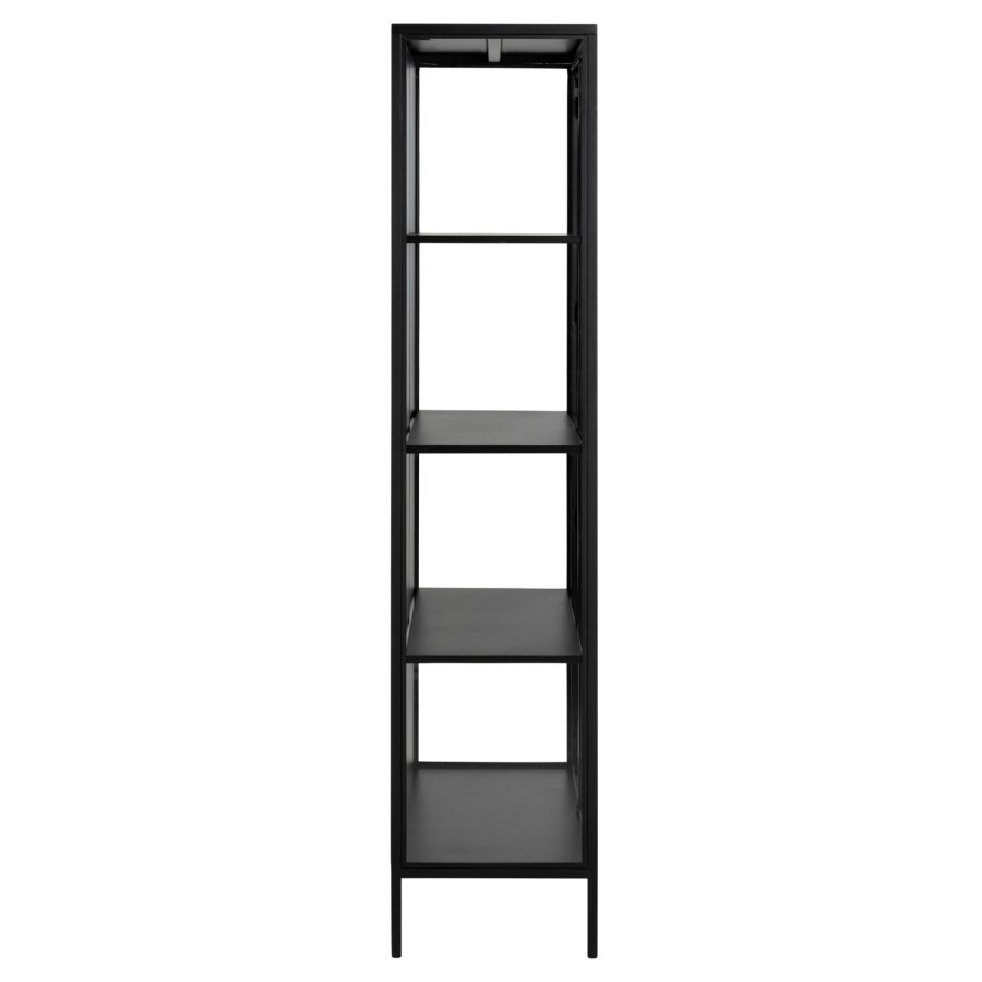 ACT NORDIC Newcastle vitrineskab, m. 2 glaslger - sort metal