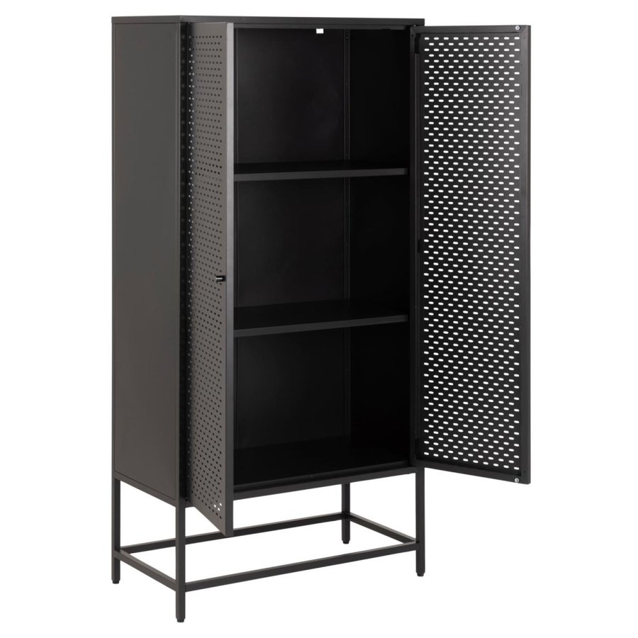 ACT NORDIC Newcastle skab, m. 2 mesh lger - sort metal