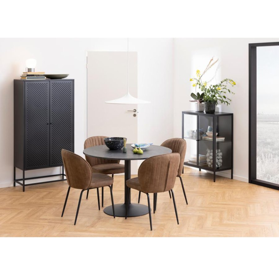 ACT NORDIC Newcastle skab, m. 2 mesh lger - sort metal