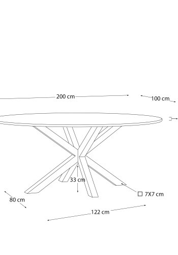 KAVE HOME Argo spisebord, oval - klar glas og hvid stl (200x100)