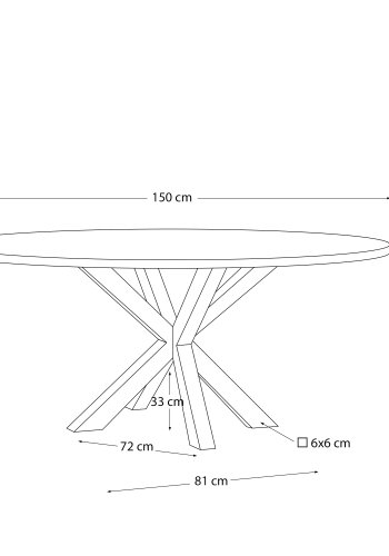 KAVE HOME Argo spisebord, rund - natur akacietr og sort stl (150)