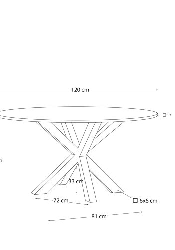 KAVE HOME Argo spisebord, rund - matteret sort glas og stl med trfinish (120)