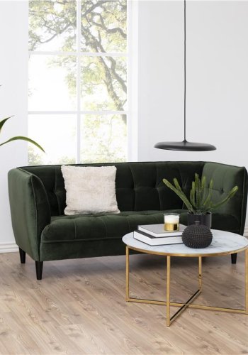 ACT NORDIC Alisma sofabord - glasplade, m. marmor print, rundt (:80)