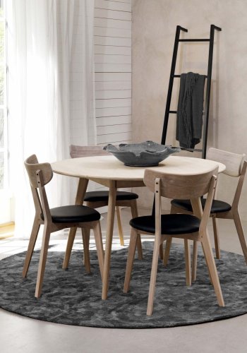 ROWICO Ami spisebordsstol - hvidpigmenteret eg og sort PU lder