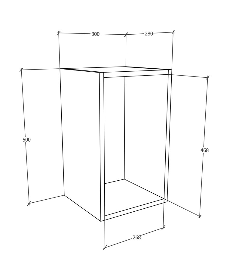 VCM NORDIC Arila vghylde, rektangulr - natur tr
