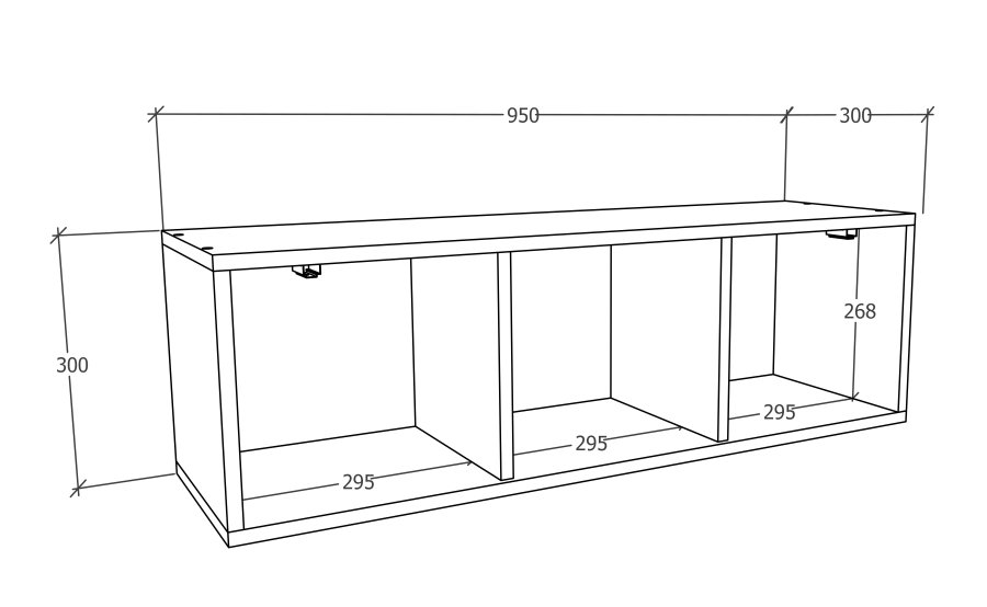 VCM NORDIC Arila L vgskab, m. 1 lge og 2 hylder - antracitgr tr