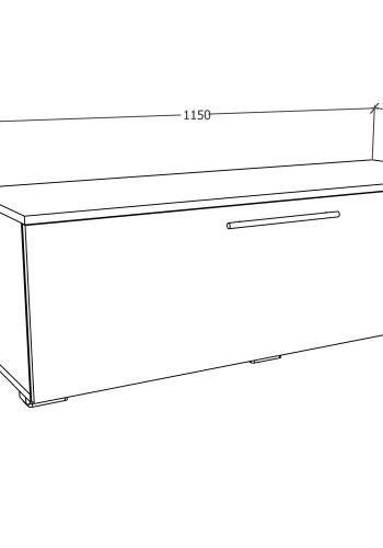 VCM NORDIC Arila M TV-bord, m. 1 lge og 2 rum - hvid og natur tr (115x40)