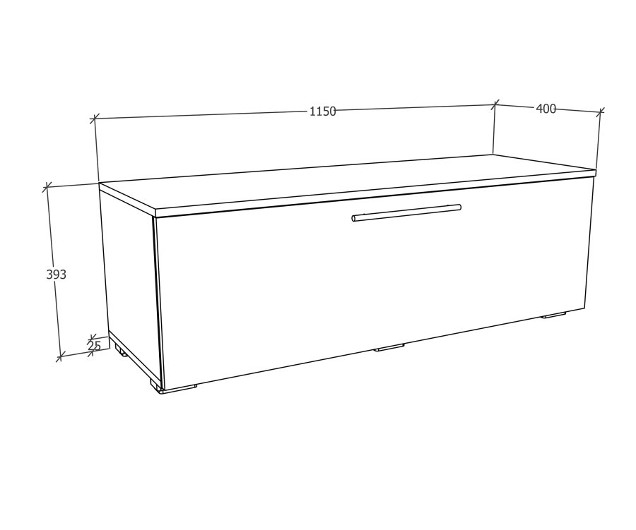 VCM NORDIC Arila M TV-bord, m. 1 lge og 2 rum - hvid og natur tr (115x40)