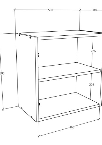 VCM NORDIC Arila M vgskab, m. 1 lge og 1 hylde - hvid tr