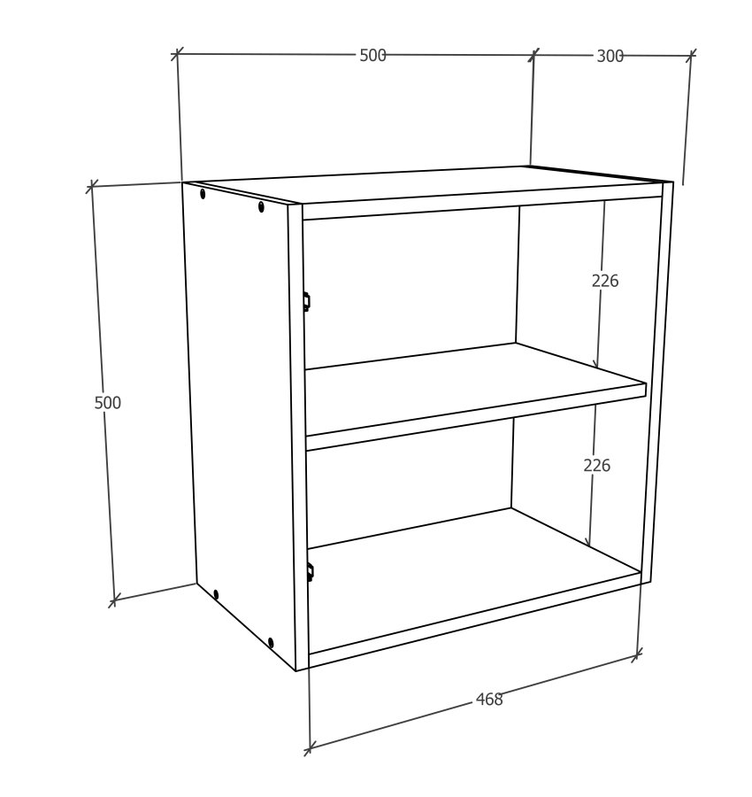 VCM NORDIC Arila M vgskab, m. 1 lge og 1 hylde - hvid tr