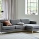 Ask st 51 3D sofa, m. chaiselong - lys granitgr polyester stof og brstet aluminium