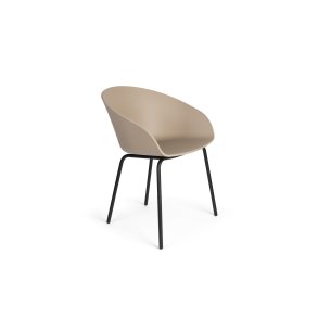 ZUIVER Void spisebordsstol, m. armln - latte brun genanvendt polypropylen og sort stl