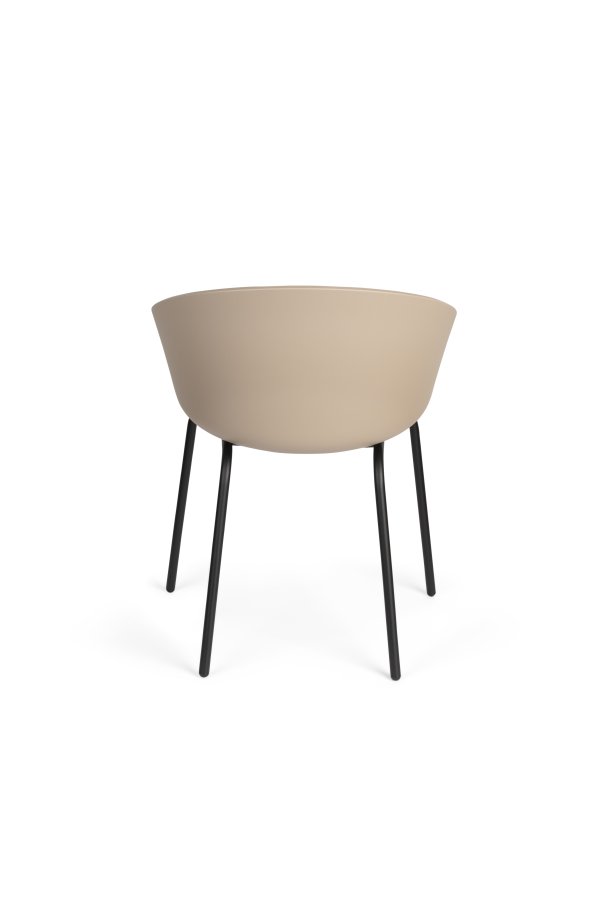 ZUIVER Void spisebordsstol, m. armln - latte brun genanvendt polypropylen og sort stl