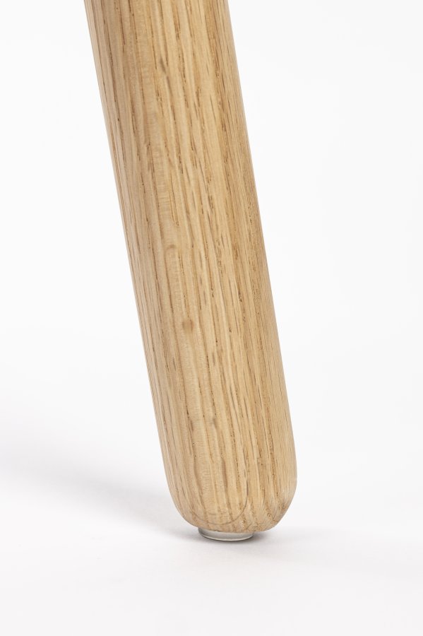 ZUIVER Void spisebordsstol, m. armln - mlkehvid genanvendt polypropylen og natur eg