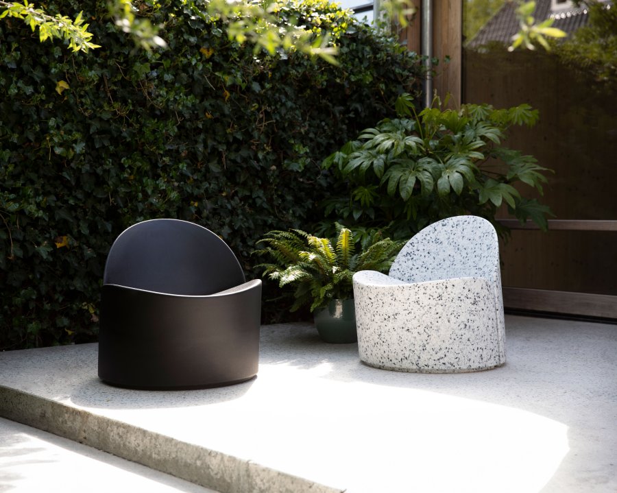 ZUIVER Bloom udendrs loungestol - sort genanvendt exopixel