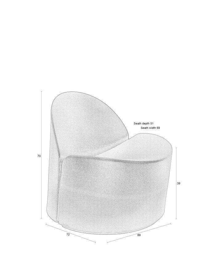 ZUIVER Bloom udendrs loungestol - sort genanvendt exopixel