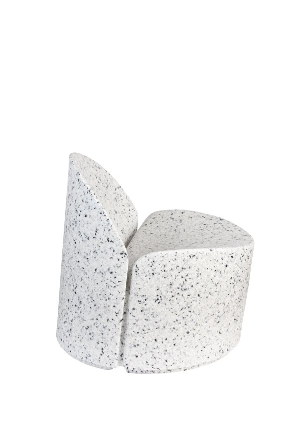 ZUIVER Bloom udendrs loungestol - hvid terrazzo genanvendt exopixel