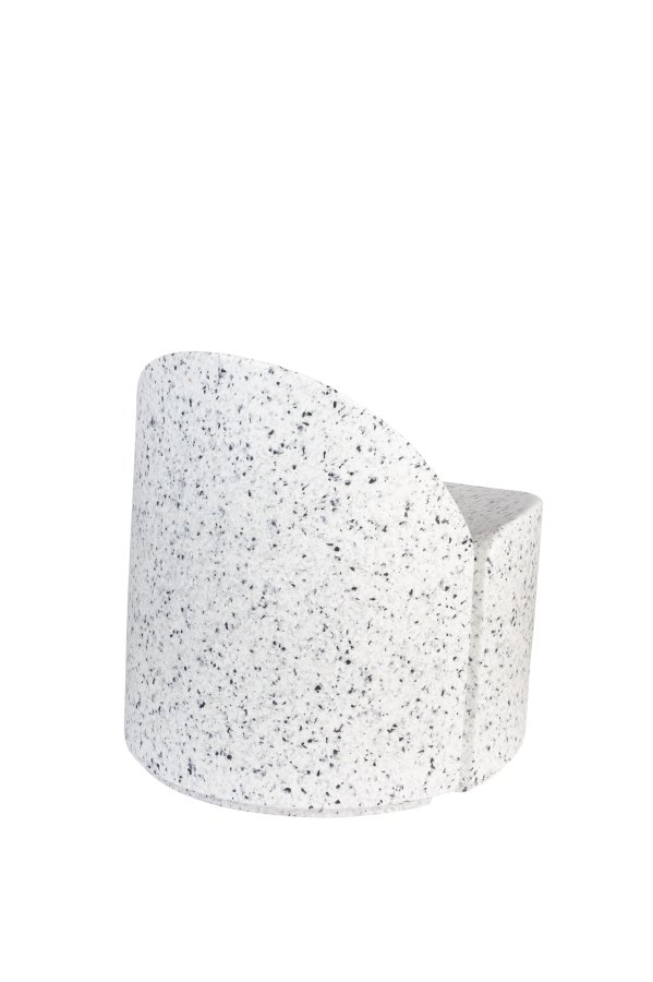 ZUIVER Bloom udendrs loungestol - hvid terrazzo genanvendt exopixel