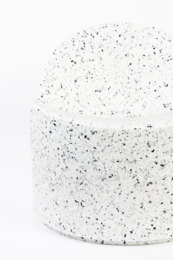 ZUIVER Bloom udendrs loungestol - hvid terrazzo genanvendt exopixel