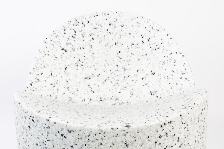 ZUIVER Bloom udendrs loungestol - hvid terrazzo genanvendt exopixel