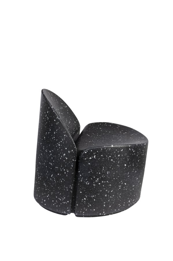 ZUIVER Bloom udendrs loungestol - sort granitlook genanvendt exopixel