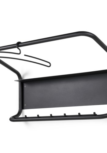 TORNA DESIGN Bend knagerkke, m. 7 knager - sort stl (B:80)