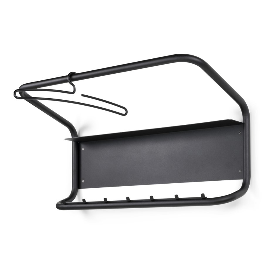 TORNA DESIGN Bend knagerkke, m. 7 knager - sort stl (B:80)