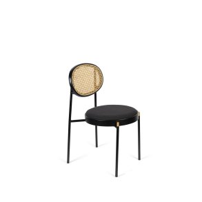 BOLD MONKEY Don't Stop The Webbing spisebordsstol - natur rattan, sort bgetr, polyester og jern