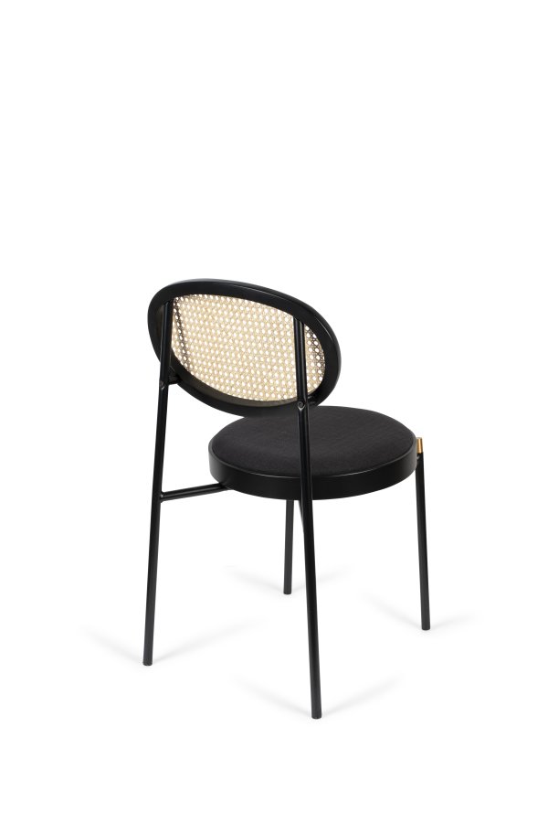 BOLD MONKEY Don't Stop The Webbing spisebordsstol - natur rattan, sort bgetr, polyester og jern