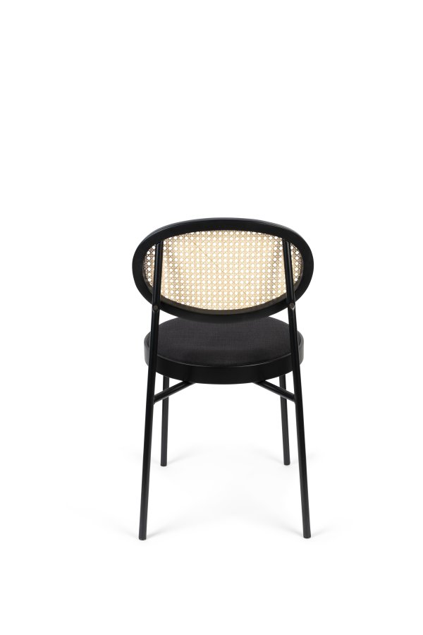 BOLD MONKEY Don't Stop The Webbing spisebordsstol - natur rattan, sort bgetr, polyester og jern
