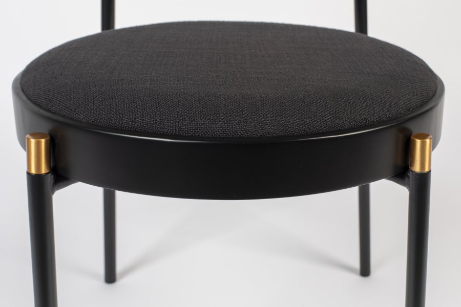 BOLD MONKEY Don't Stop The Webbing spisebordsstol - natur rattan, sort bgetr, polyester og jern