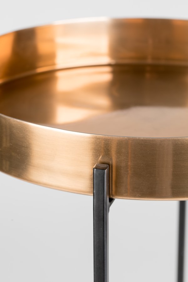 BOLD MONKEY Another Marble sidebord, m. 1 hylde, rund - bronze aluminium, marmor og sort jern (37)