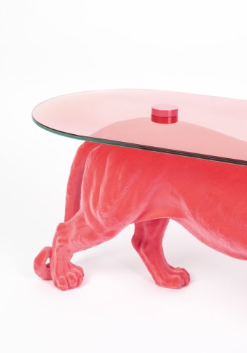 BOLD MONKEY Dope as hell sofabordet - rgsort glas og pink panter harpiks (90x40)