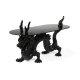 BOLD MONKEY Dragonized Bastard sofabord, oval - rgsort glas og sort harpiks/jern (100x45)
