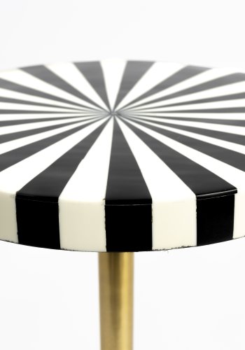 BOLD MONKEY Strike Lucky sidebord, rund - hvid/sort harpiks og guld aluminium (24,5)