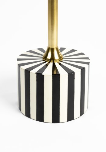 BOLD MONKEY Strike Lucky sidebord, rund - hvid/sort harpiks og guld aluminium (24,5)