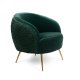 BOLD MONKEY So Curvy loungestol, m. armln - mrkegrn fljl polyester og guld stl